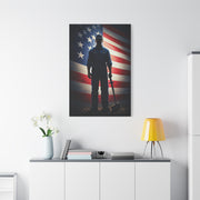 Soldier of Honor Before the Flag Wall Art & Canvas Prints