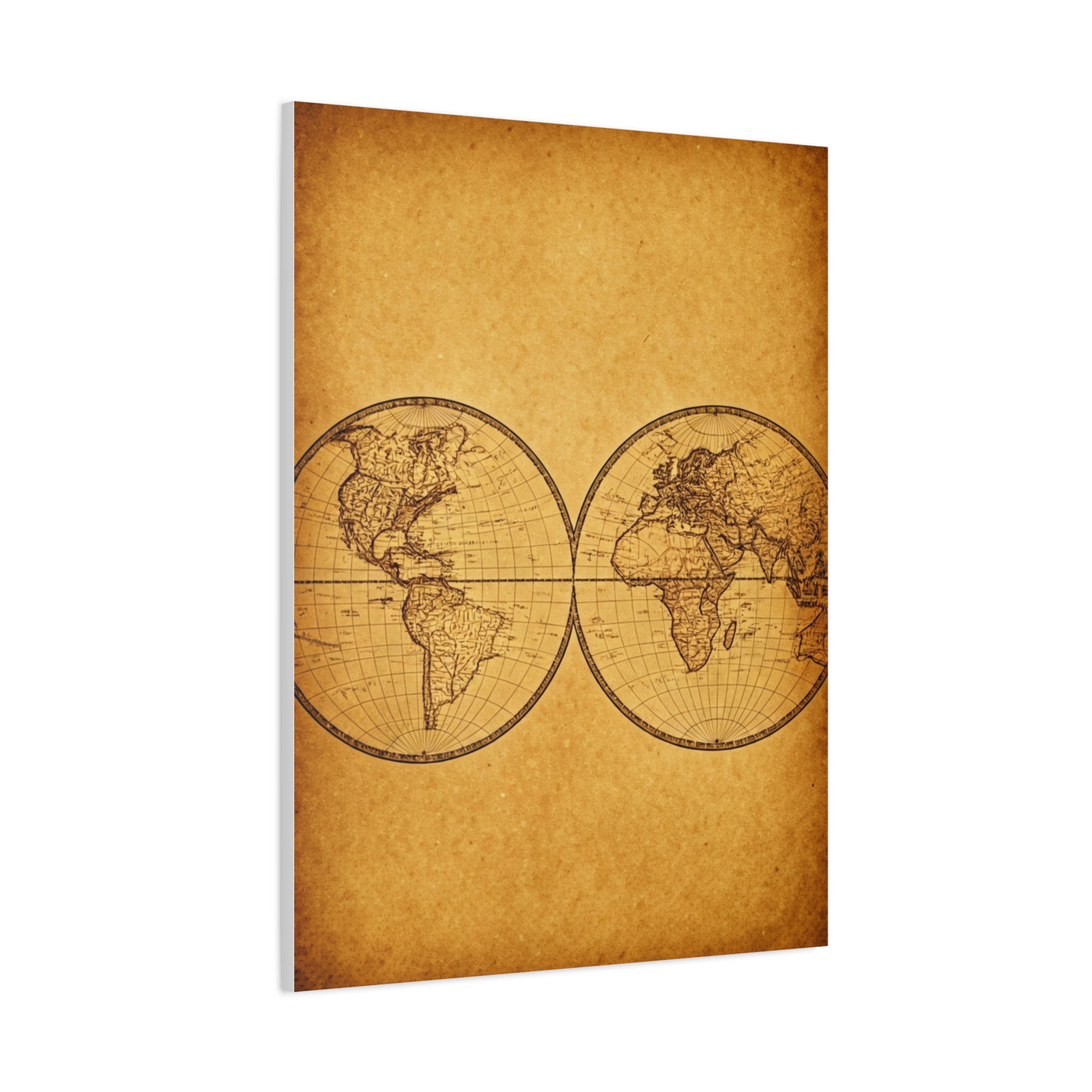Twin Hemisphere Antique World Map Wall Art & Canvas Prints