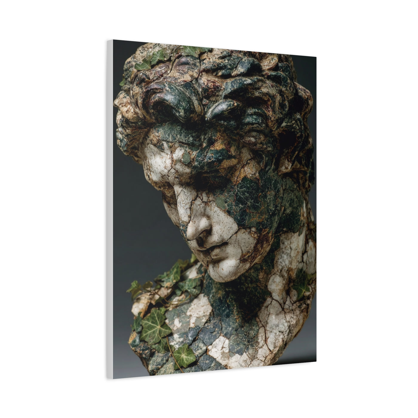 Verdigris Marble Bust Sculpture Wall Art & Canvas Print