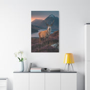 Scottish Highland Sunrise Stag Wall Art & Canvas Print