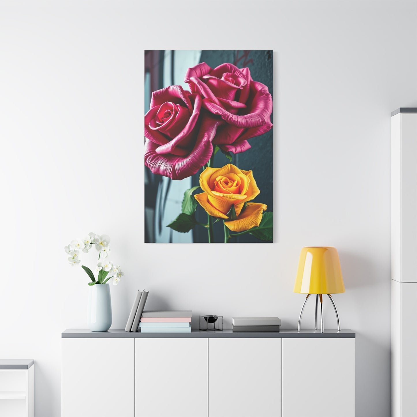 Luxe Blossom Graffiti Canvas Wall Art & Canvas Print