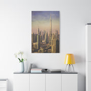 Dubai Skyline Golden Sunset Elegance Wall Art & Canvas Print