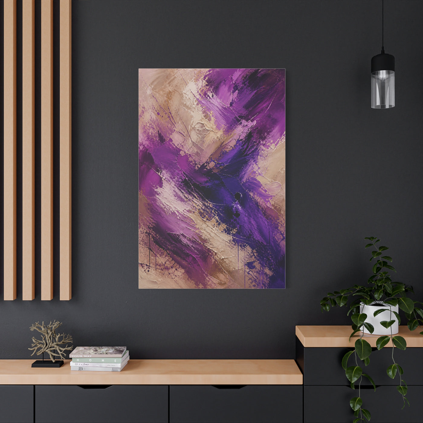 Purple Abstract Expressionist Texture Wall Art & Canvas Print
