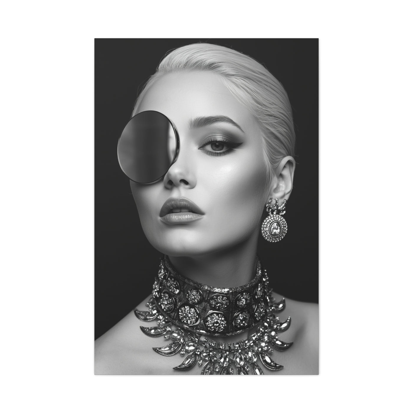 Monochrome Luxury Disc Portrait Wall Art & Canvas Print