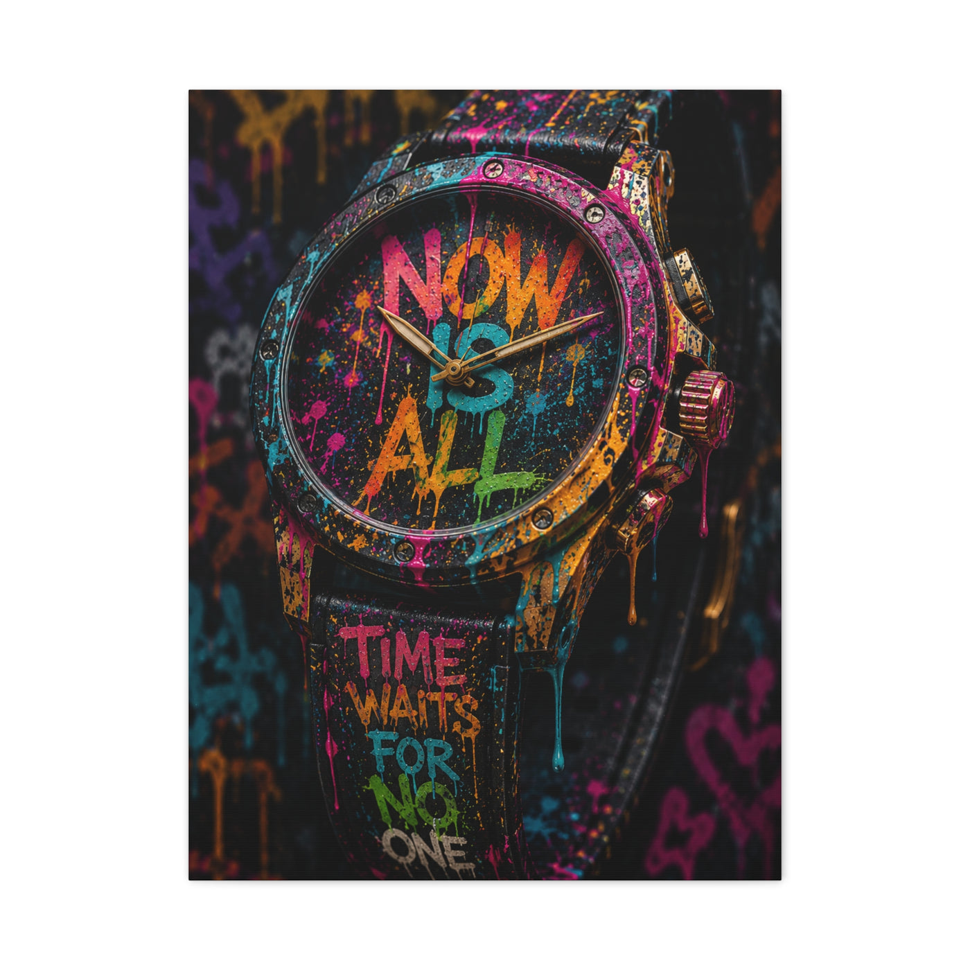 Now Is All Graffiti Watch Street Wall Art & Canvas Print
