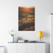Scottish Links Golfer Sunrise Wall Art & Canvas Print