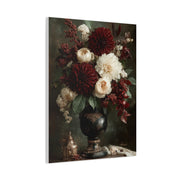 Burgundy Dahlia Floral Still Life Wall Art & Canvas Print