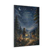 Joshua 1:9 Courage Night Path Scripture Wall Art & Canvas Print