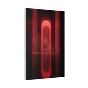 Minimal Crimson Architectural Corridor Wall Art & Canvas Print