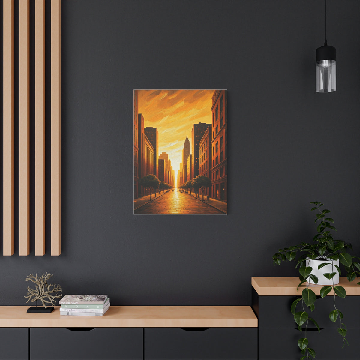 Golden Avenue at Dusk Wall Art & Canvas Prints