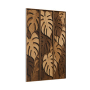 Layered Monstera Wood Panel Tropical Wall Art & Canvas Print