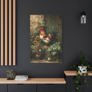 Farmyard Rooster Folk Garden Wall Art & Canvas Print