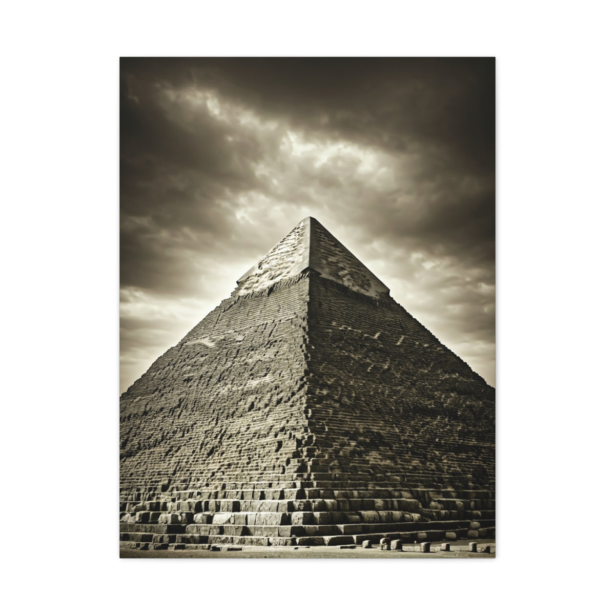 Great Pyramid in Dramatic Monochrome Wall Art & Canvas Print