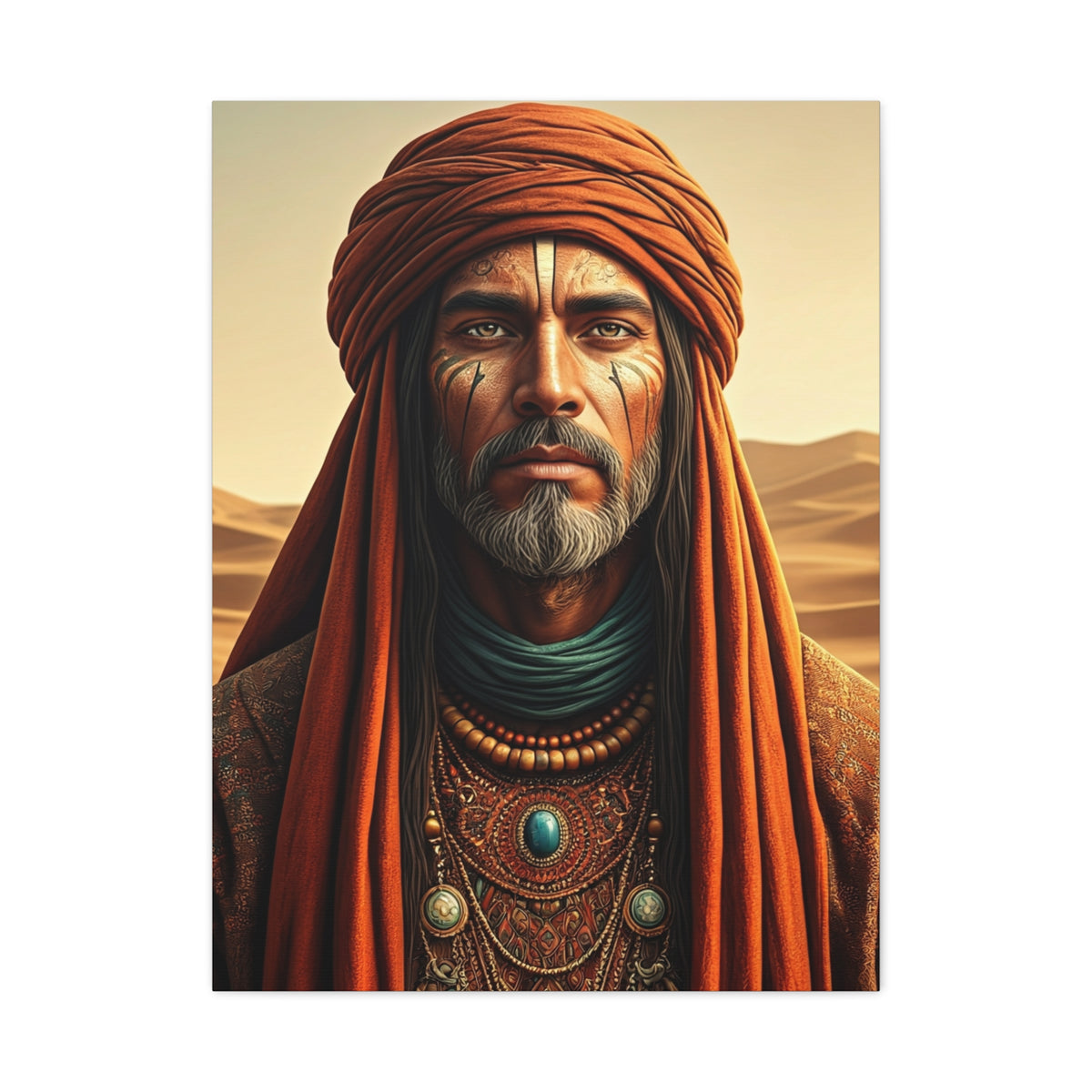 Desert Elder with Tribal Markings Wall Art & Canvas Prints