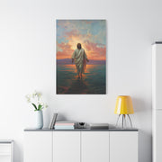 Jesus Walking on the Sea at Sunset Wall Art & Canvas Print