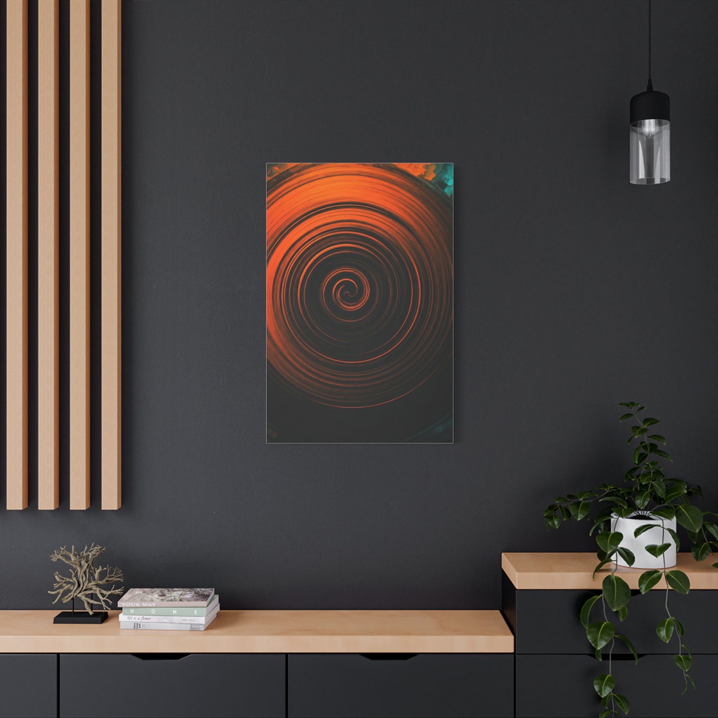 Amber Vortex Spiral Abstract Wall Art & Canvas Prints