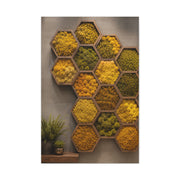 Honeycomb Preserved Moss Biophilic Installation Wall Art & Canvas Print
