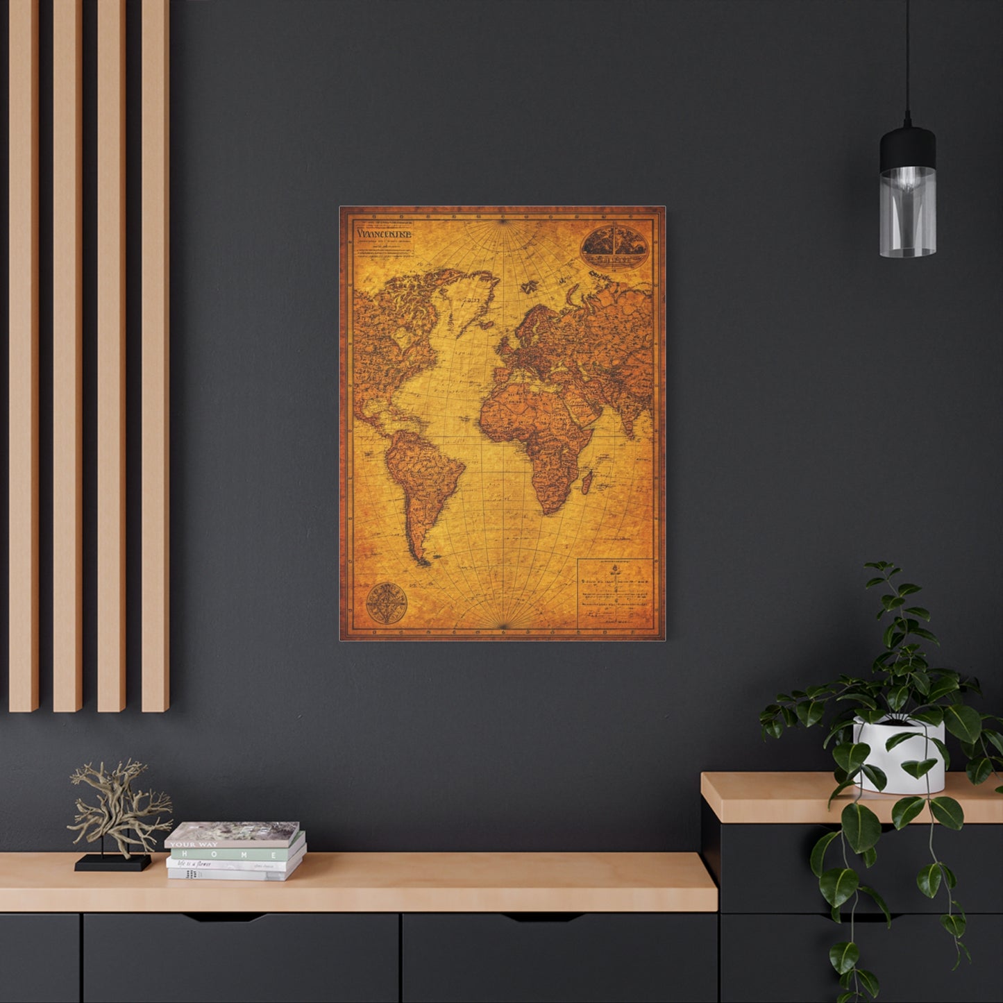 Classic Sepia World Atlas Wall Art & Canvas Prints