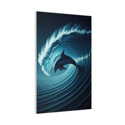 Dolphin Within Ocean Wave Motion Wall Art & Canvas Prints