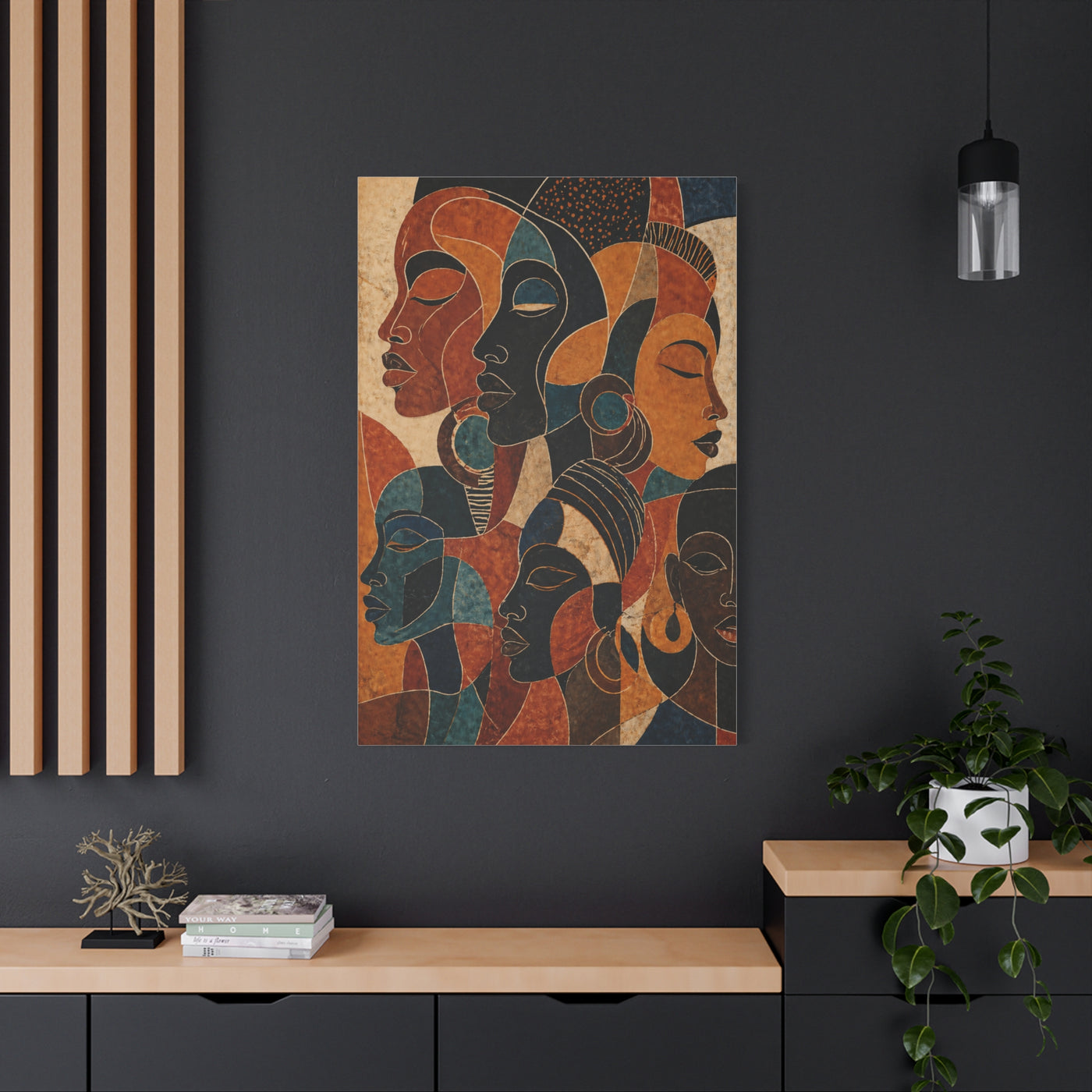 Abstract African Faces Composition Wall Art & Canvas Print