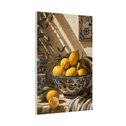 Mediterranean Lemon Still Life Ceramic Bowl Wall Art & Canvas Print