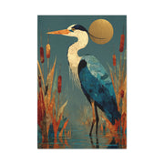 Modernist Heron Marsh Composition Wall Art & Canvas Print