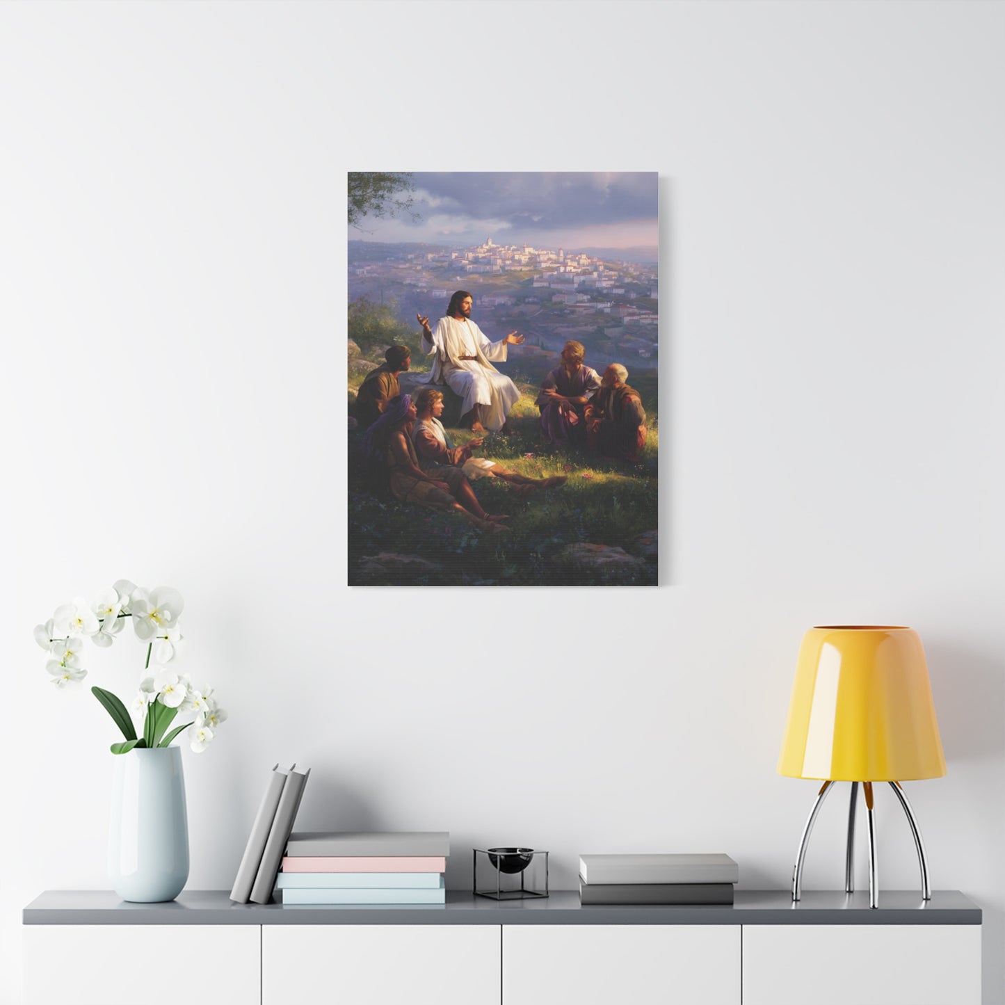 Christ Teaching the Disciples Above Jerusalem Wall Art & Canvas Print