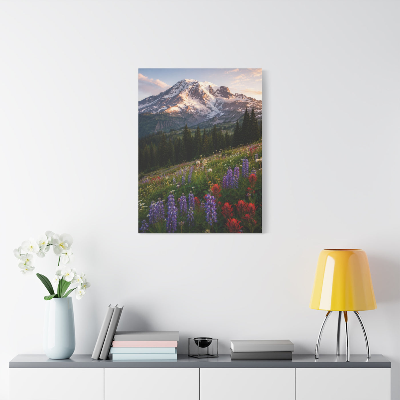 Mount Rainier Wildflower Meadow Wall Art & Canvas Print