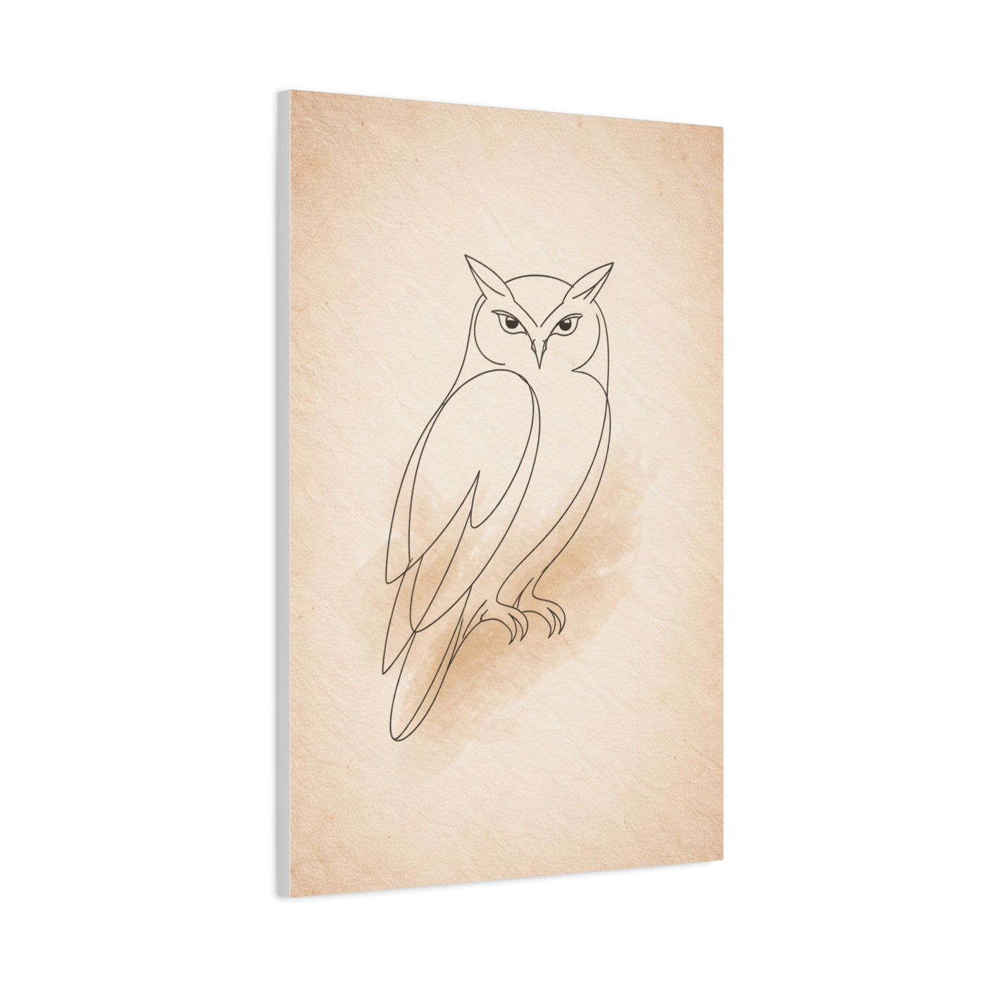 Minimal Line Art Owl Sketch Wall Art & Canvas Print