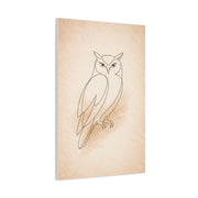 Minimal Line Art Owl Sketch Wall Art & Canvas Print