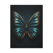 Midnight Blue Butterfly Symmetry Portrait Wall Art & Canvas Prints