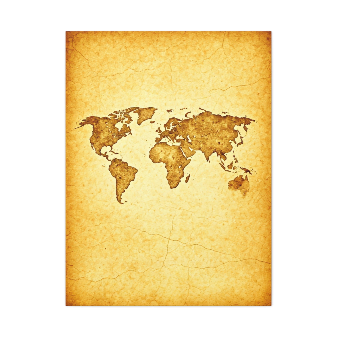 Sepia Continent Map Wall Art & Canvas Prints