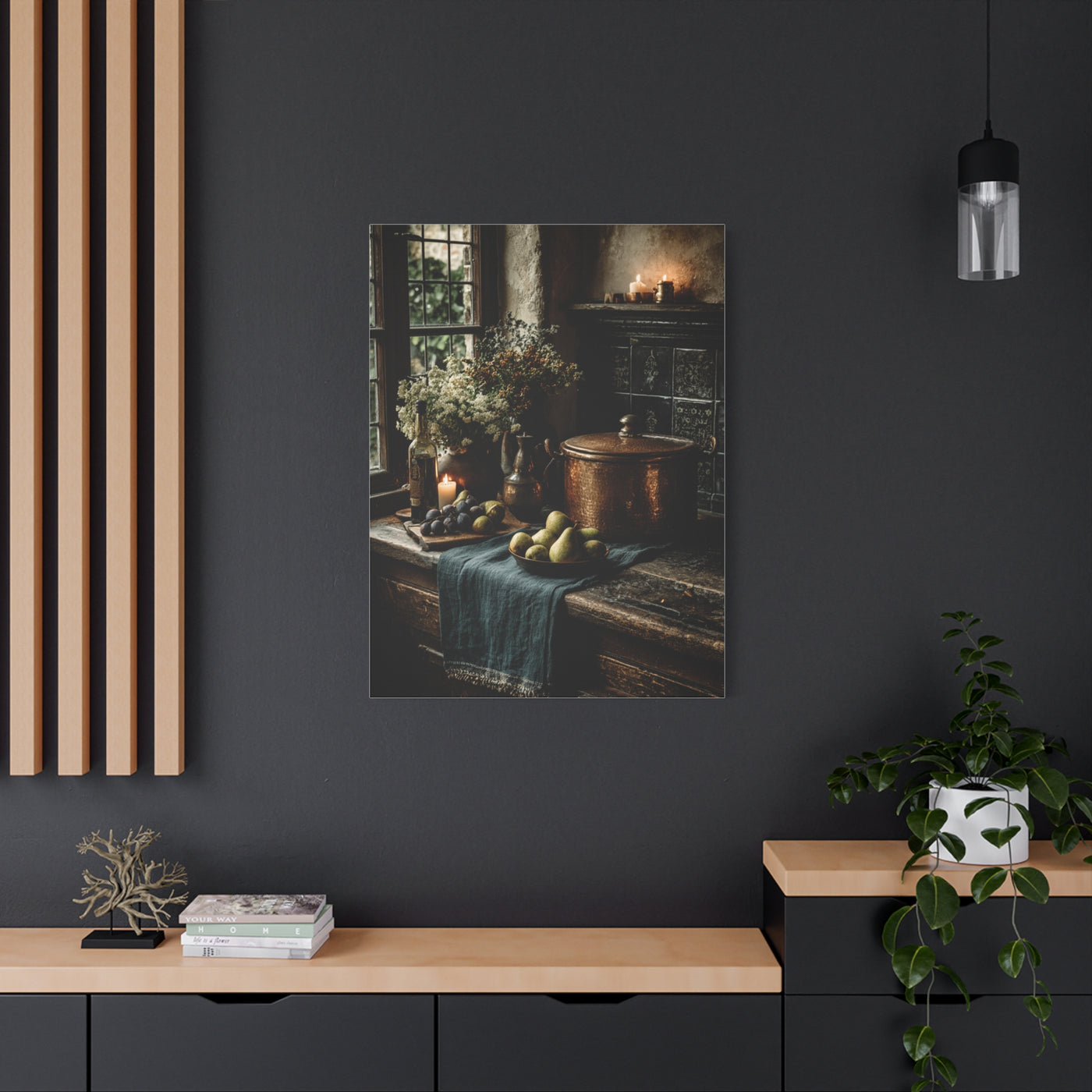 Moody Farmhouse Kitchen Still Life Wall Art & Canvas Print
