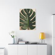 Minimal Monstera Leaf Botanical Tropical Wall Art & Canvas Print