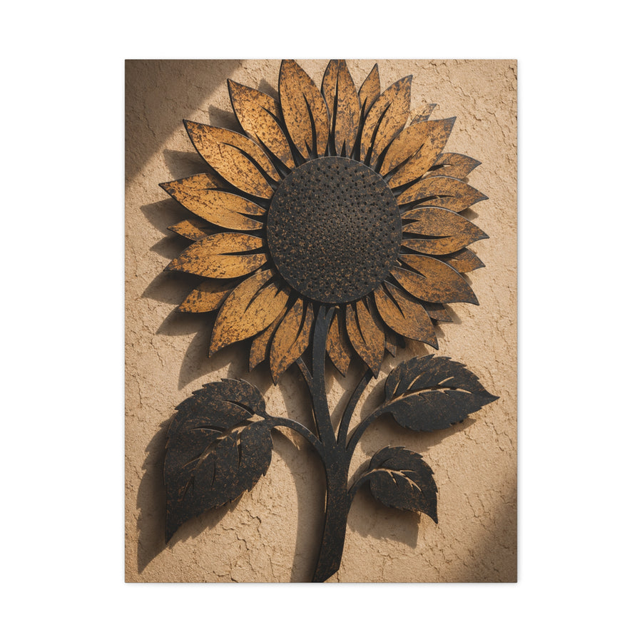 Rustic Iron Sunflower Wall Sculpture Wall Art & Canvas Print