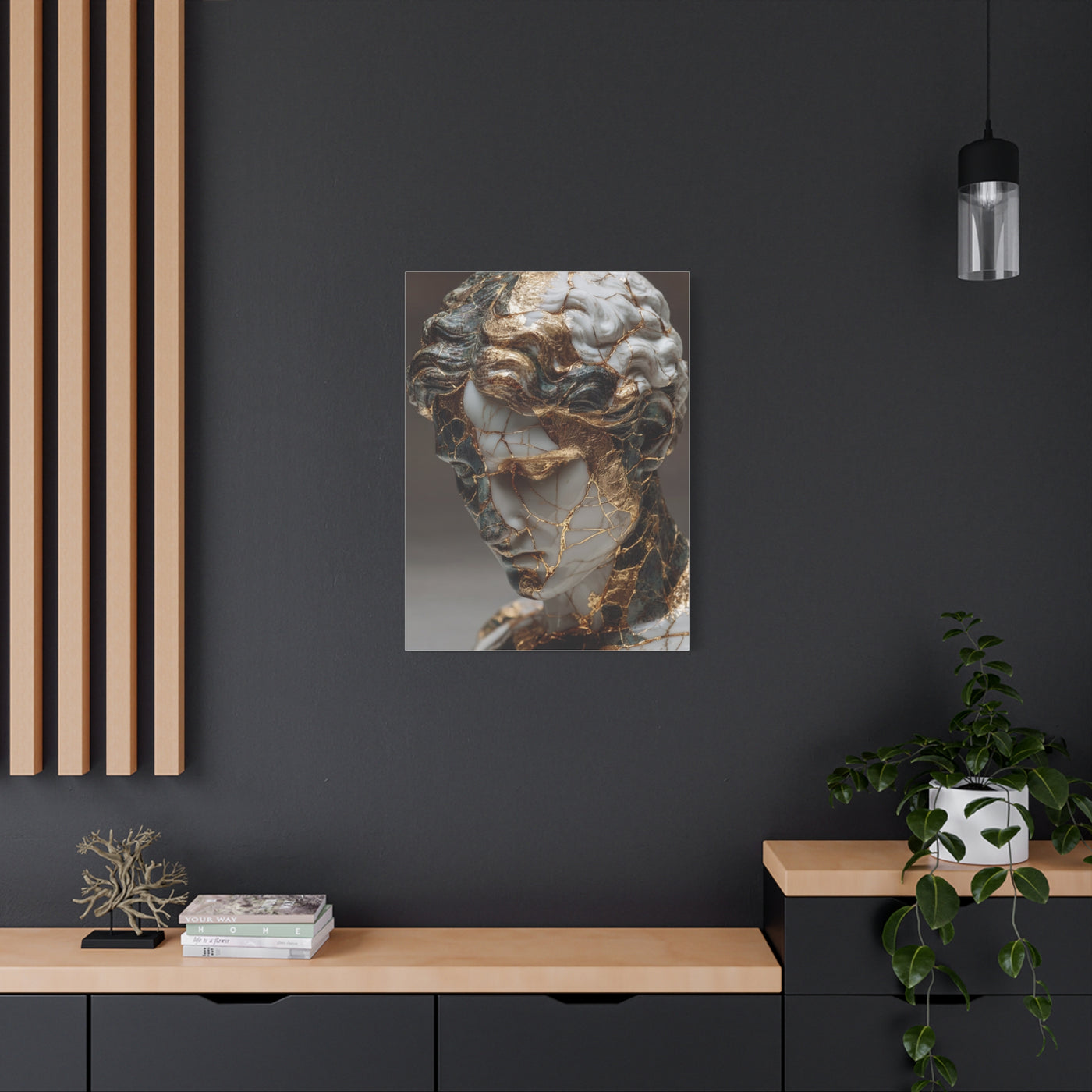 Marble And Gold Kintsugi Sculpture Wall Art & Canvas Print