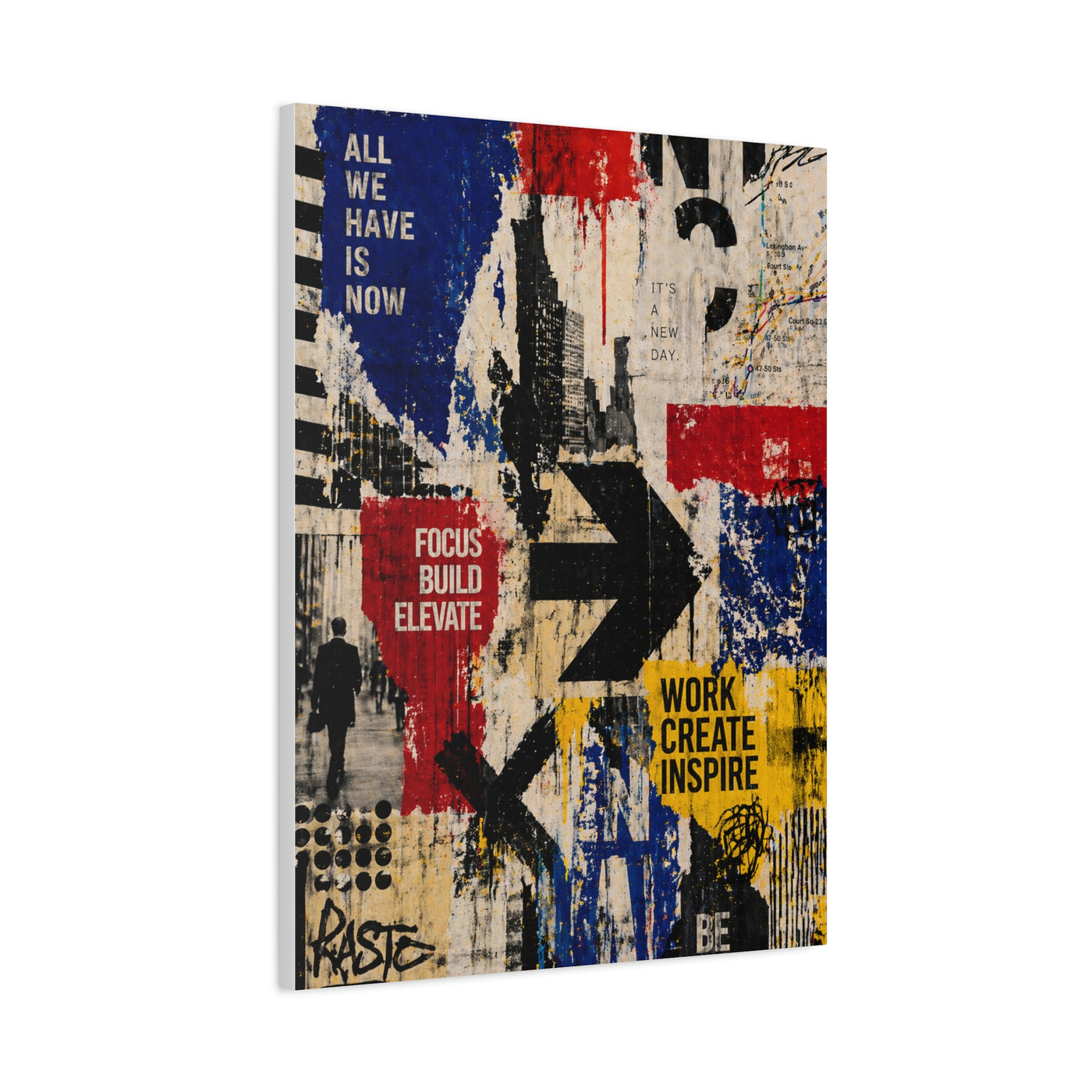 Urban Motivation Collage Statement Wall Art & Canvas Print