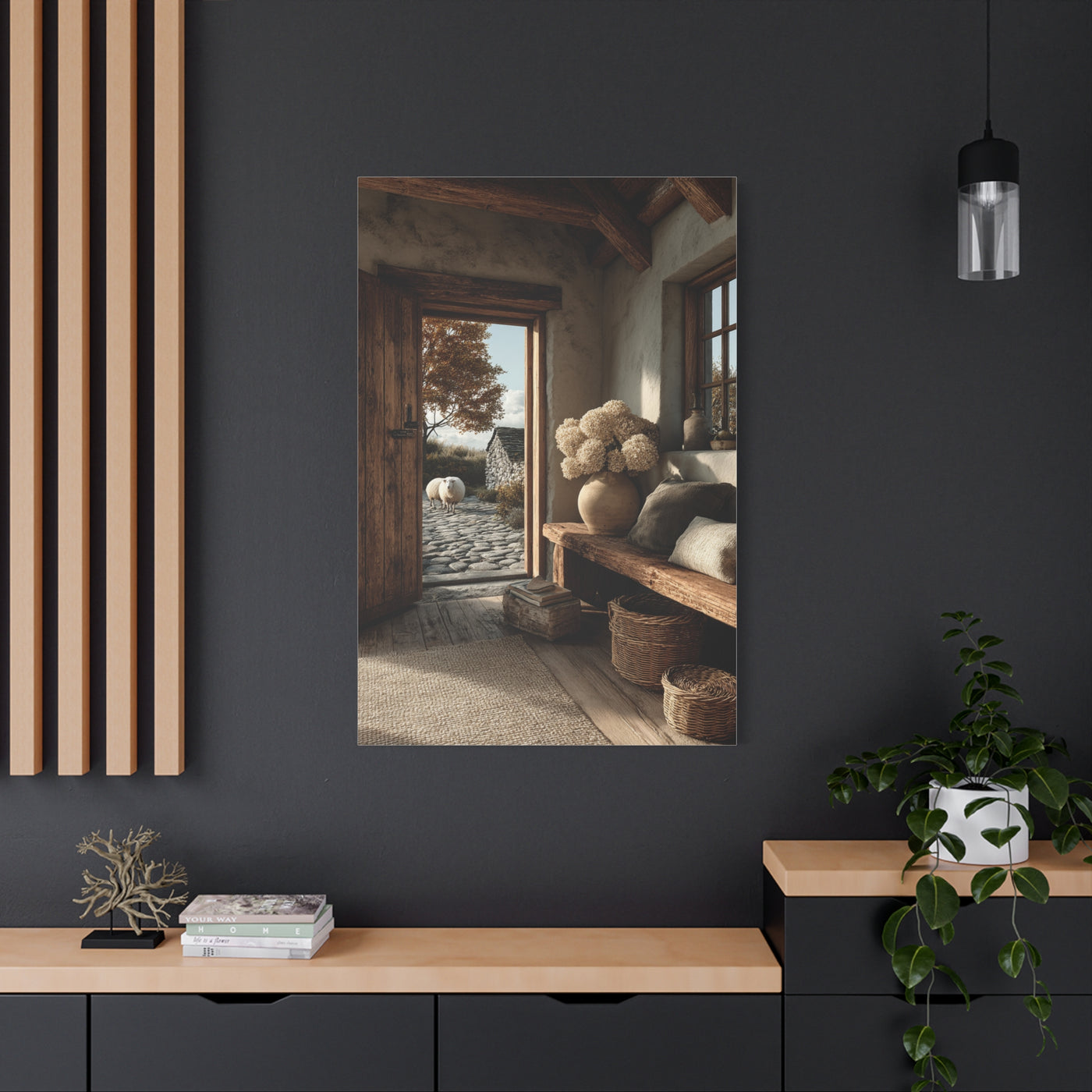 Farmhouse Entryway Open Door Scene Wall Art & Canvas Print