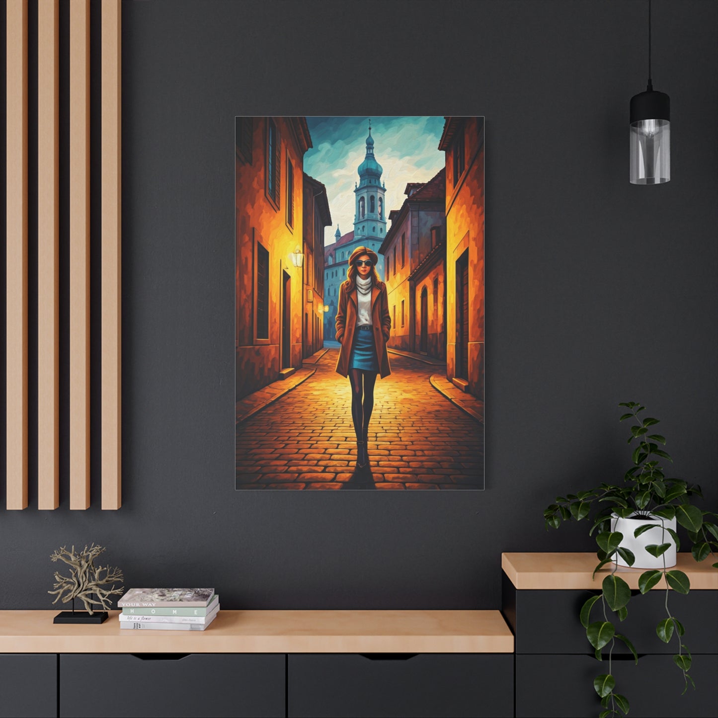 Twilight Alley Stroll Wall Art & Canvas Print