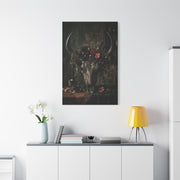Western Gothic Bull Skull Floral Still Life Wall Art & Canvas Print