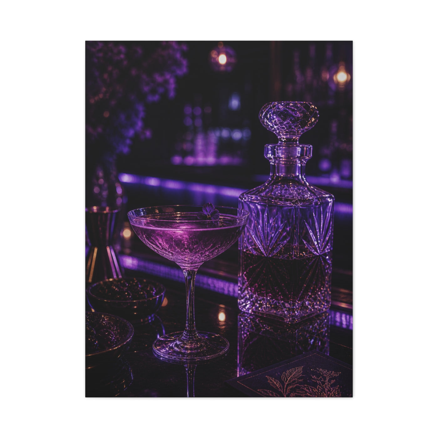 Violet Cocktail Lounge Still Life Wall Art & Canvas Print