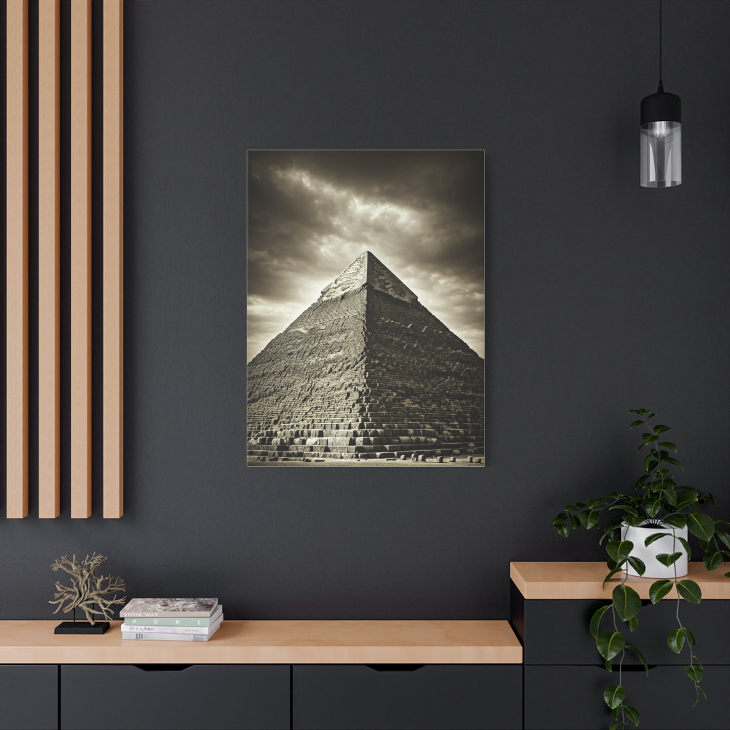 Great Pyramid in Dramatic Monochrome Wall Art & Canvas Print