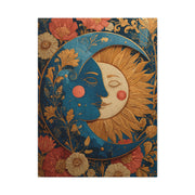 Celestial Sun and Moon Folk Wall Art & Canvas Print
