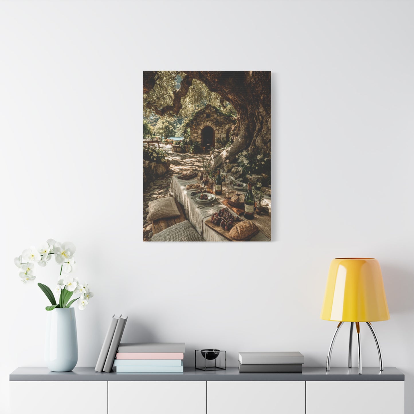 Olive Grove Countryside Lunch Wall Art & Canvas Print