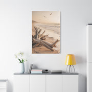 Driftwood Coastal Stillness Shore Wall Art & Canvas Print