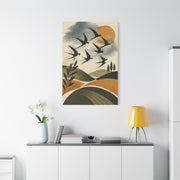 Minimalist Bird Silhouette Landscape Wall Art & Canvas Print