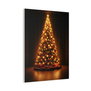 Golden Christmas Tree Glow Wall Art & Canvas Print