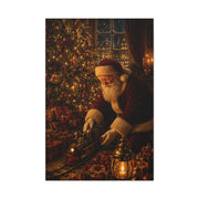 Santa and the Vintage Toy Train Wall Art & Canvas Print