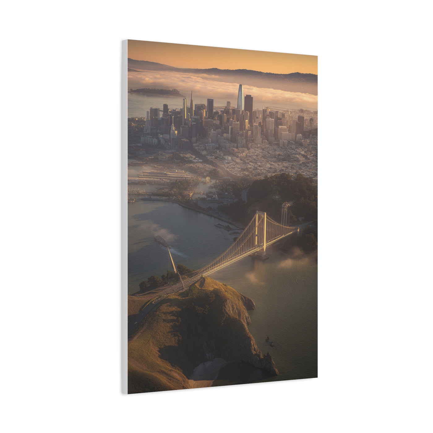 San Francisco Skyline Sunrise Fog Wall Art & Canvas Print