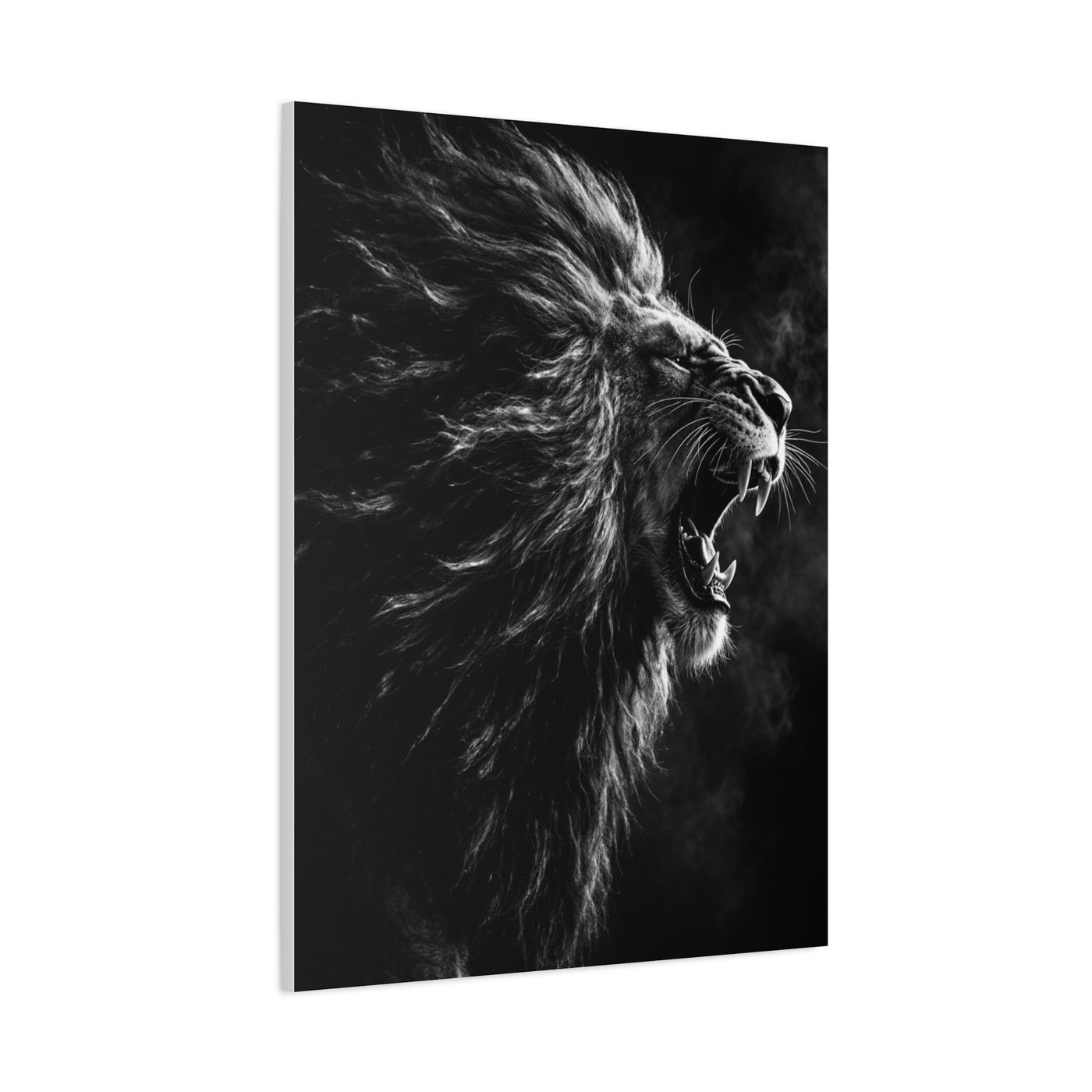 Roaring Lion Monochrome Power Wall Art & Canvas Print